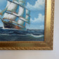Original Oil Painting Sailing Ship Seascape Maritime Art Ocean Waves Nautical