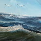 Original Oil Painting Sailing Ship Seascape Maritime Art Ocean Waves Nautical