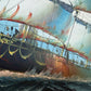 Original Oil Painting Sailing Ship Seascape Maritime Art Ocean Waves Nautical