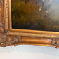 Large Vintage Oil Painting English Fox Hunt Horses Hounds Hunting Scene Signed