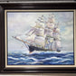 1984 Irene Croteau Original painting on canvas, Seascape, Framed