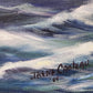 1984 Irene Croteau Original painting on canvas, Seascape, Framed