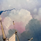 Original Maritime Oil Painting – Naval Battle Scene – Signed J. Harvey , Framed
