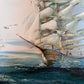 Listed Artist Hewett Jackson Original Oil Painting | Tall Ship Seascape | Framed