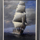 Large Antique T. BAILEY Original Oil Painting on board, Seascape, Framed