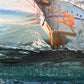 Listed Artist Hewett Jackson Original Oil Painting | Tall Ship Seascape | Framed