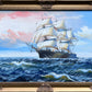 Original Marine Oil Painting Tall Ship on Open Sea | Nautical Seascape Art