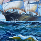 Original Marine Oil Painting Tall Ship on Open Sea | Nautical Seascape Art