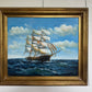 K.Dossi Original Sailing Ship Oil Painting, Nautical Seascape, Maritime Art