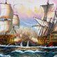 Original Maritime Oil Painting – Naval Battle Scene – Signed J. Harvey , Framed (Copy)