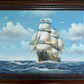 K.Dossi Original Sailing Ship Oil Painting, Nautical Seascape, Maritime Art