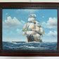K.Dossi Original Sailing Ship Oil Painting, Nautical Seascape, Maritime Art
