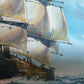 K.Dossi Original Sailing Ship Oil Painting, Nautical Seascape, Maritime Art