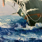 Seascape Original Oil Painting Tall Ship by Karon | Nautical Maritime Wall Art