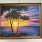 M Gordon Signed Oil Painting Tropical Sunset Seascape Ocean Landscape Framed