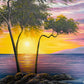 M Gordon Signed Oil Painting Tropical Sunset Seascape Ocean Landscape Framed