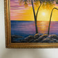 M Gordon Signed Oil Painting Tropical Sunset Seascape Ocean Landscape Framed