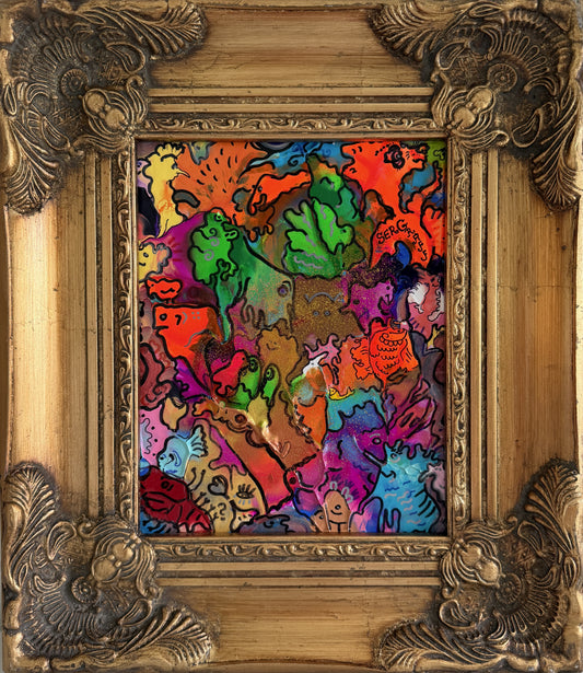 Original Abstract Painting Serg Graff "Beautiful Chaos" Surreal Fantasy, COA
