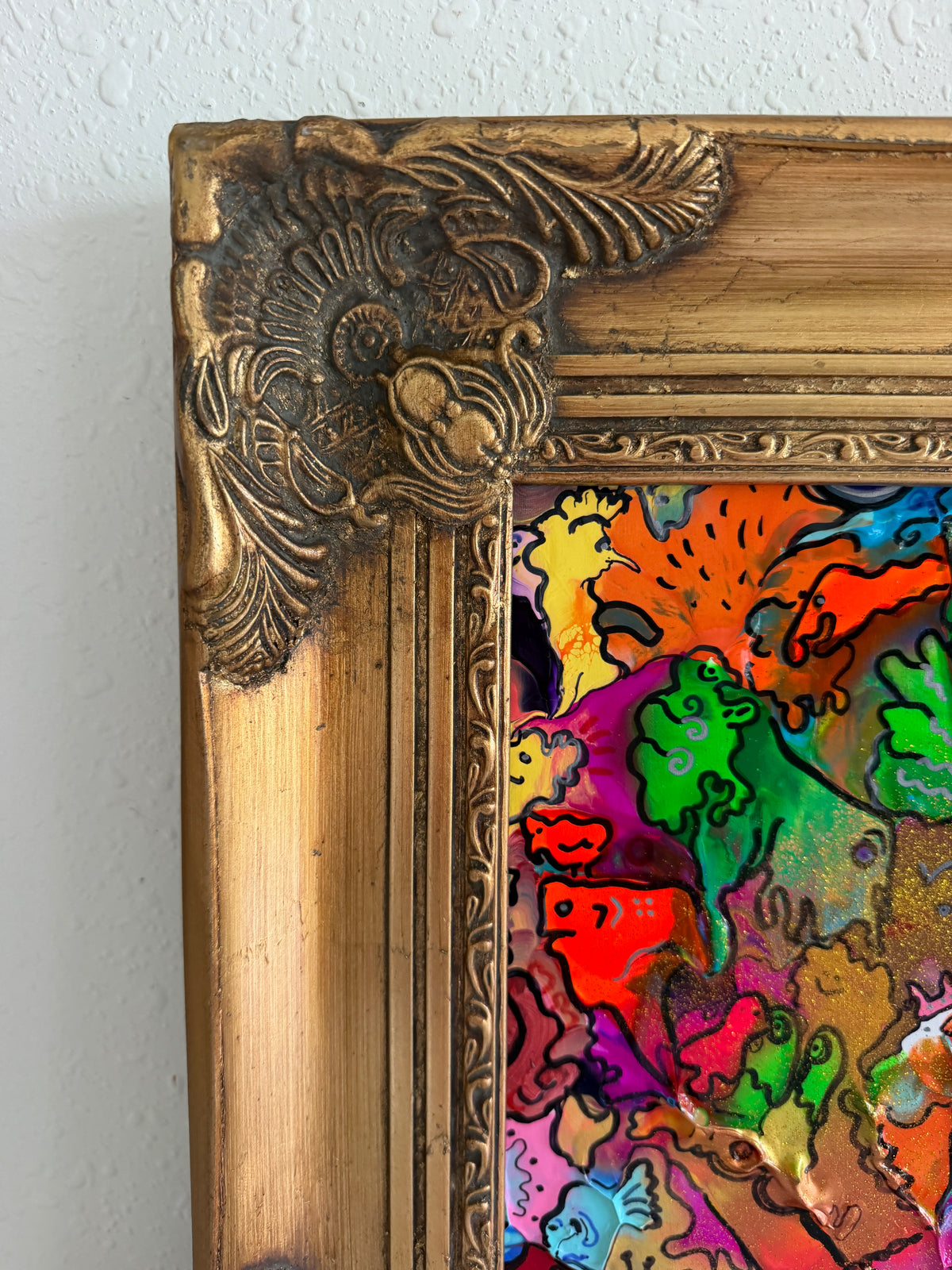 Original Abstract Painting Serg Graff "Beautiful Chaos" Surreal Fantasy, COA