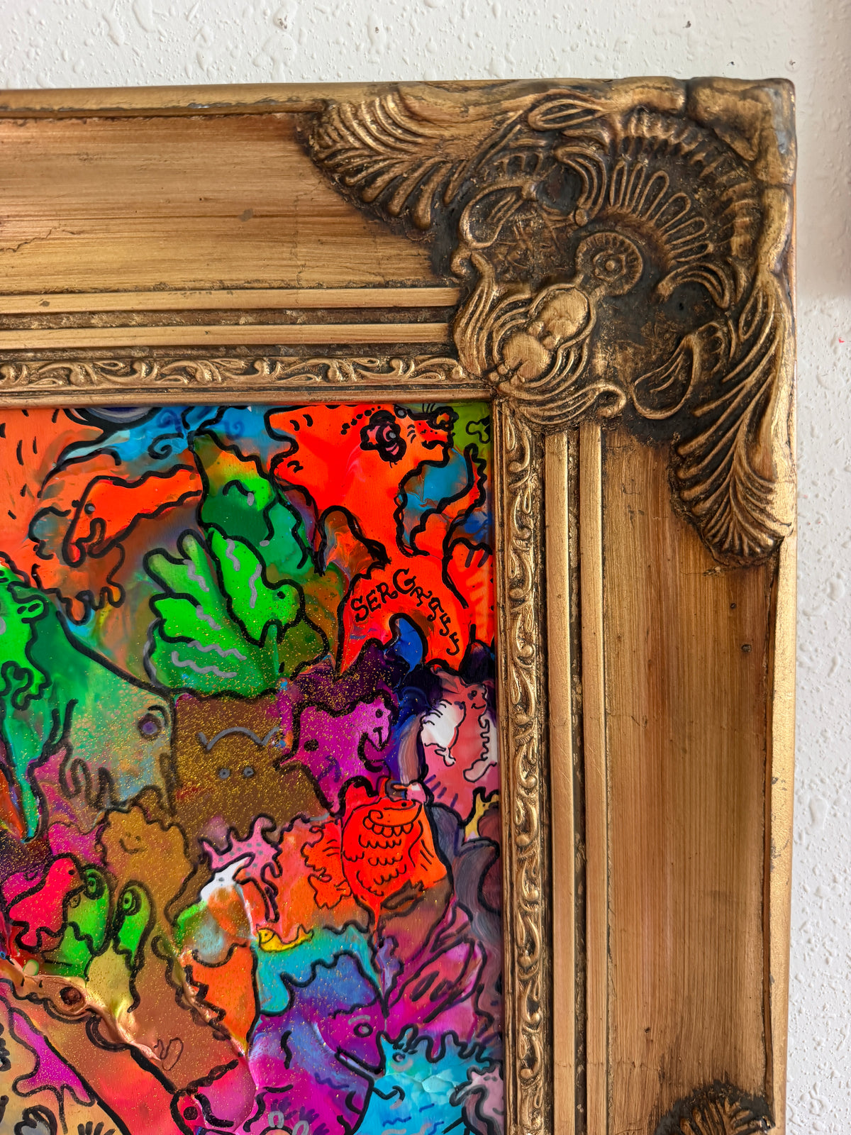 Original Abstract Painting Serg Graff "Beautiful Chaos" Surreal Fantasy, COA