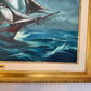 Large Sailing Ship Oil Painting "Sea Wanderer" Maritime Seascape, Signed Framed