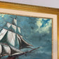 Large Sailing Ship Oil Painting "Sea Wanderer" Maritime Seascape, Signed Framed