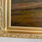 Antique Oil Painting on canvas Cows Farm Landscape Pastoral Scene Signed Framed