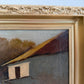 Antique Oil Painting on canvas Cows Farm Landscape Pastoral Scene Signed Framed