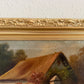 Antique Oil Painting on canvas Cows Farm Landscape Pastoral Scene Signed Framed