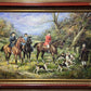 S.Bruno Original Large Oil painting on Canvas, English Hunting scene, Framed