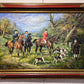 S.Bruno Original Large Oil painting on Canvas, English Hunting scene, Framed