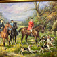 S.Bruno Original Large Oil painting on Canvas, English Hunting scene, Framed