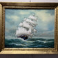 Y. Stone Original Oil painting on canvas Seascape, Sailing Ship in the ocean