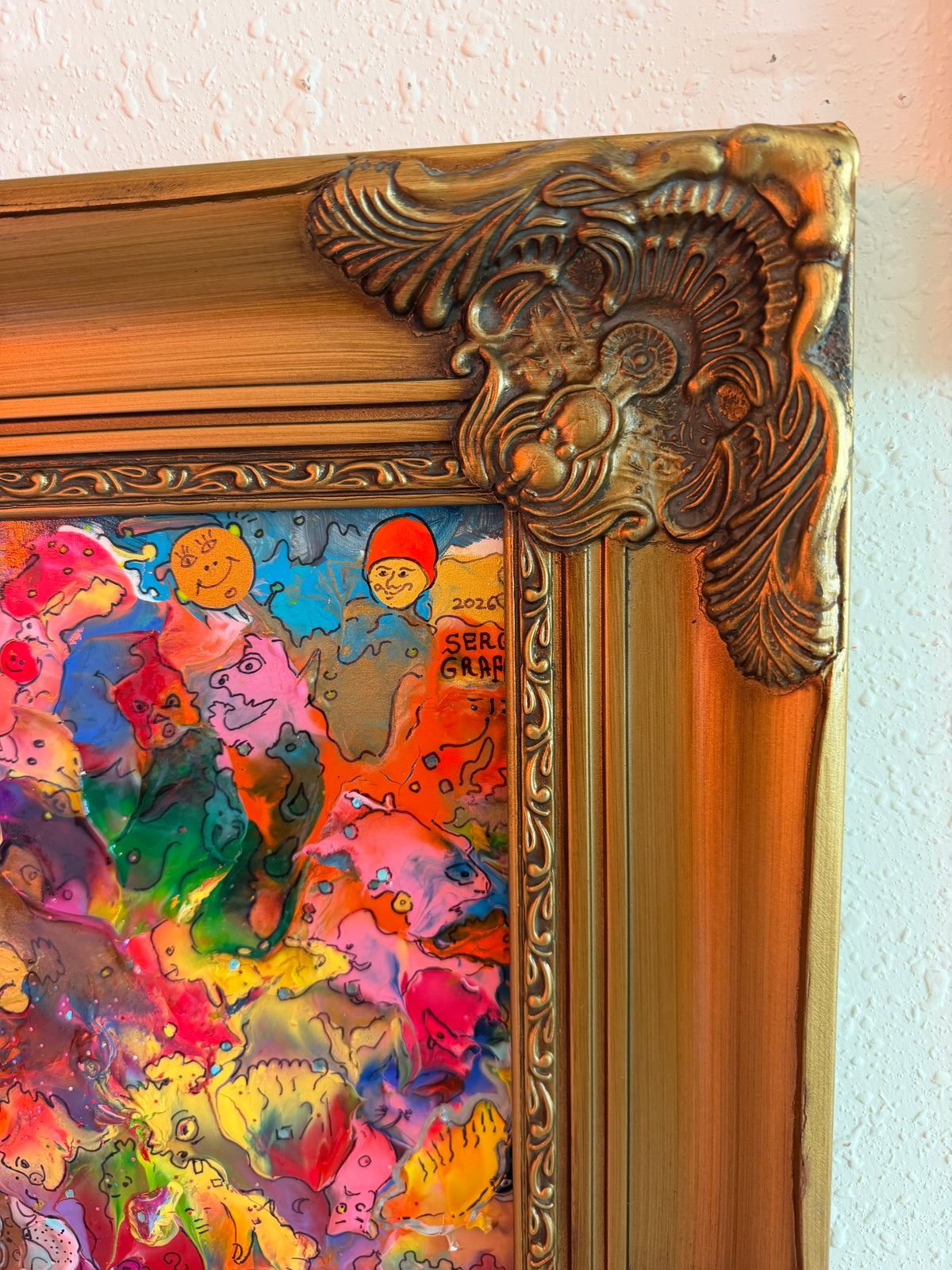 Original Abstract Painting Serg Graff "Kikoriki " Surreal Fantasy, COA