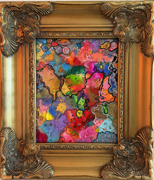 Original Abstract Painting Serg Graff "Butterfly Madness " Surreal Fantasy, COA