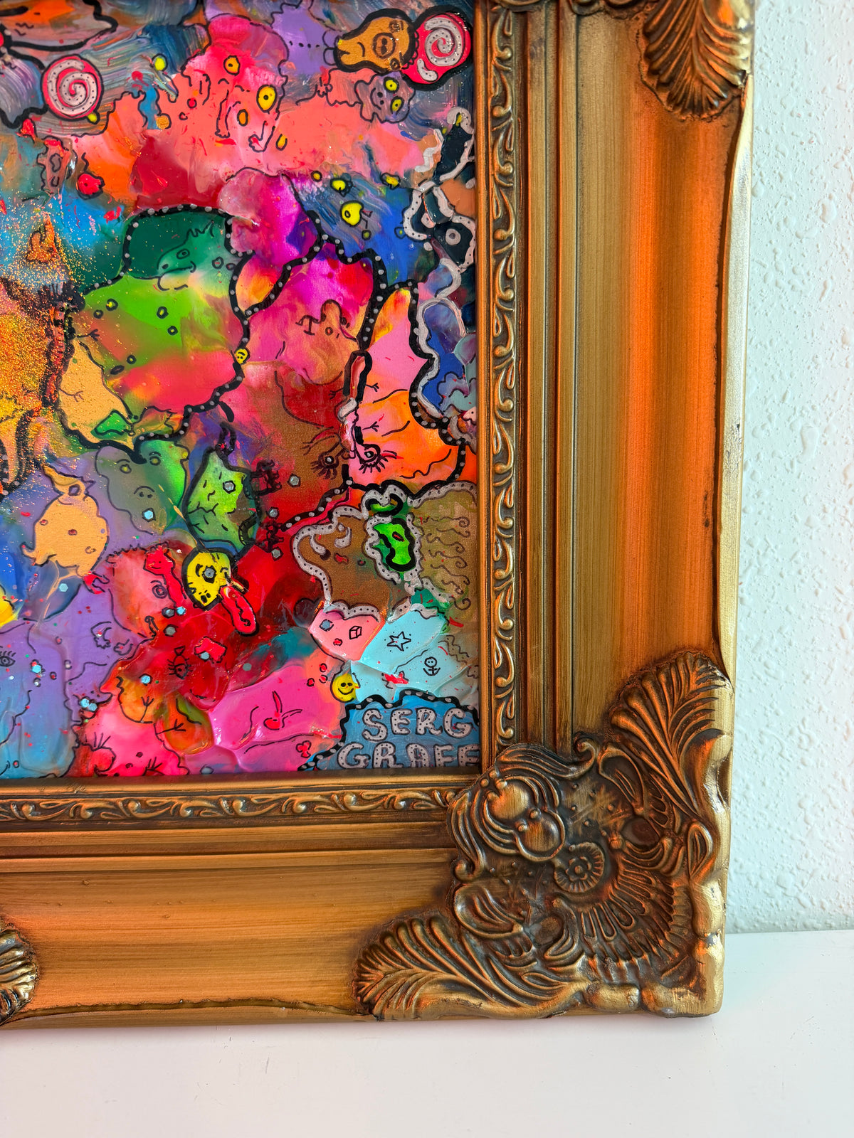 Original Abstract Painting Serg Graff "Butterfly Madness " Surreal Fantasy, COA