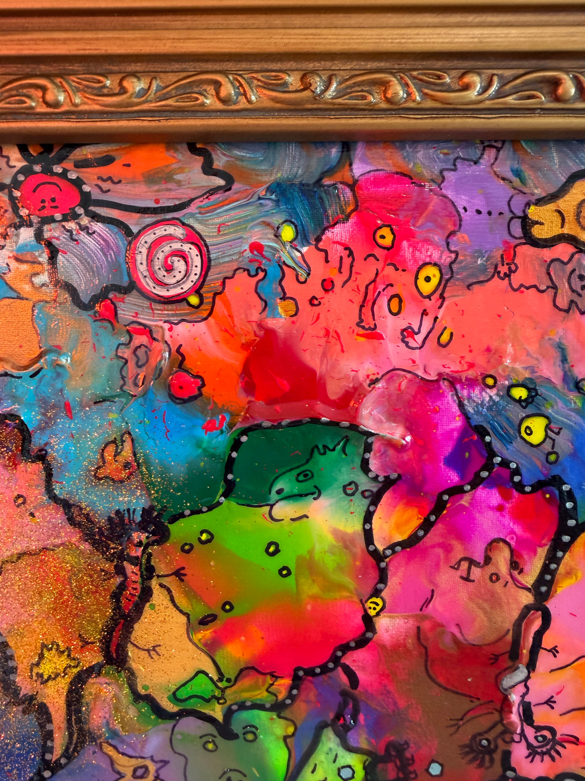Original Abstract Painting Serg Graff "Butterfly Madness " Surreal Fantasy, COA