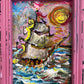 Serg Graff Original "Yelmar" Acrylic Ship Painting | Seashell Frame Coastal Art