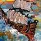 Serg Graff Original “Lamara” Ship Painting | Gold Ornate Frame | Nautical