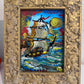 Serg Graff Original “Brigel” Acrylic Ship Painting | Gold Leaf Frame | Nautical