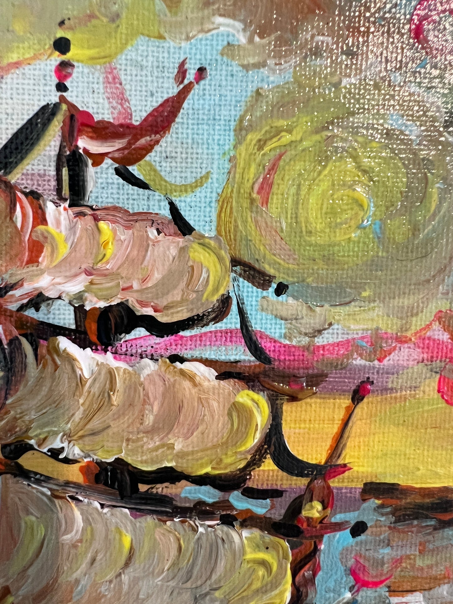 Serg Graff Original “Zephura” Acrylic Ship Painting | Dark Gold Frame | Nautical