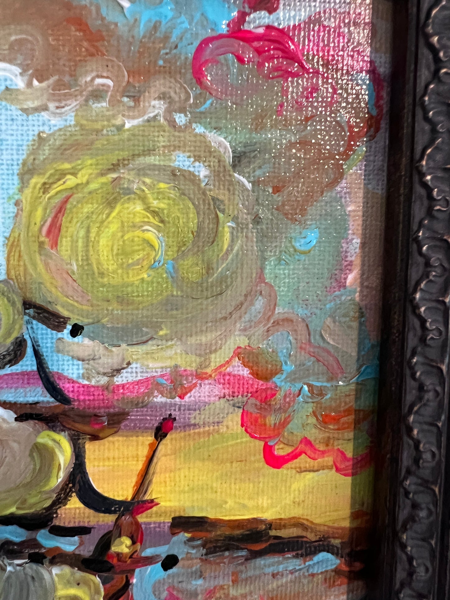 Serg Graff Original “Zephura” Acrylic Ship Painting | Dark Gold Frame | Nautical