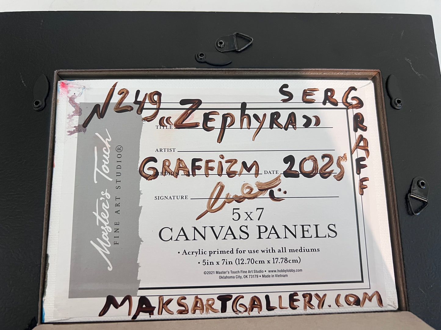 Serg Graff Original “Zephura” Acrylic Ship Painting | Dark Gold Frame | Nautical