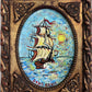 Serg Graff Original “Maris” Ship Painting | Gold Ornate Frame | Nautical