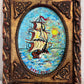Serg Graff Original “Maris” Ship Painting | Gold Ornate Frame | Nautical