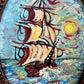Serg Graff Original “Maris” Ship Painting | Gold Ornate Frame | Nautical