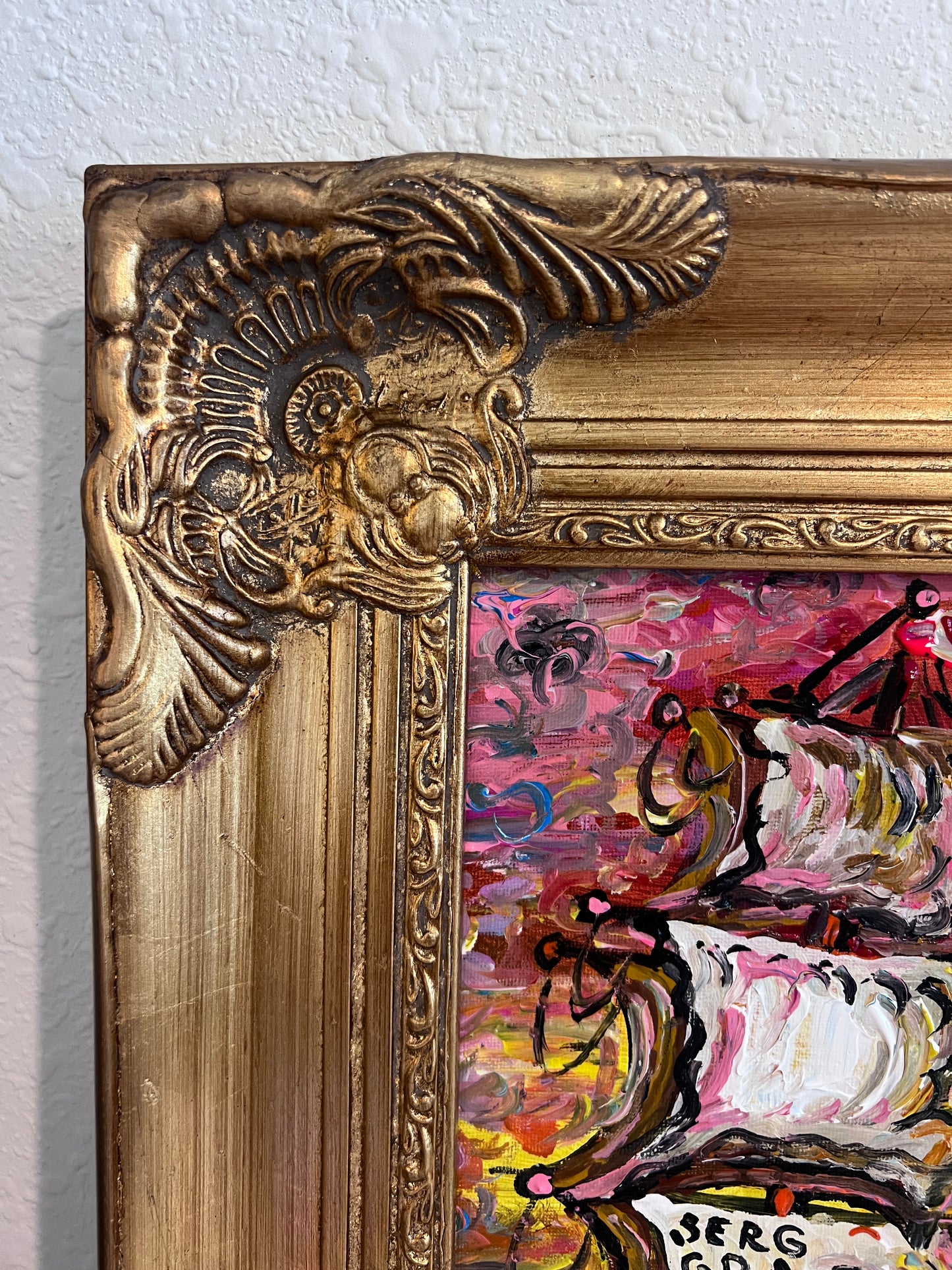 Serg Graff Original “Solaria” Ship Painting | Gold Ornate Frame | Nautical