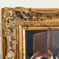 Vintage R Mario Oil Painting Three Rabbits Bunnies Farmhouse Art Gold Frame