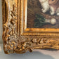 Vintage R Mario Oil Painting Three Rabbits Bunnies Farmhouse Art Gold Frame