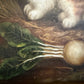 Vintage R Mario Oil Painting Three Rabbits Bunnies Farmhouse Art Gold Frame